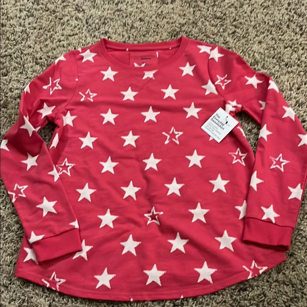 Sonoma pink with white stars jersey style top - Picture 1 of 5